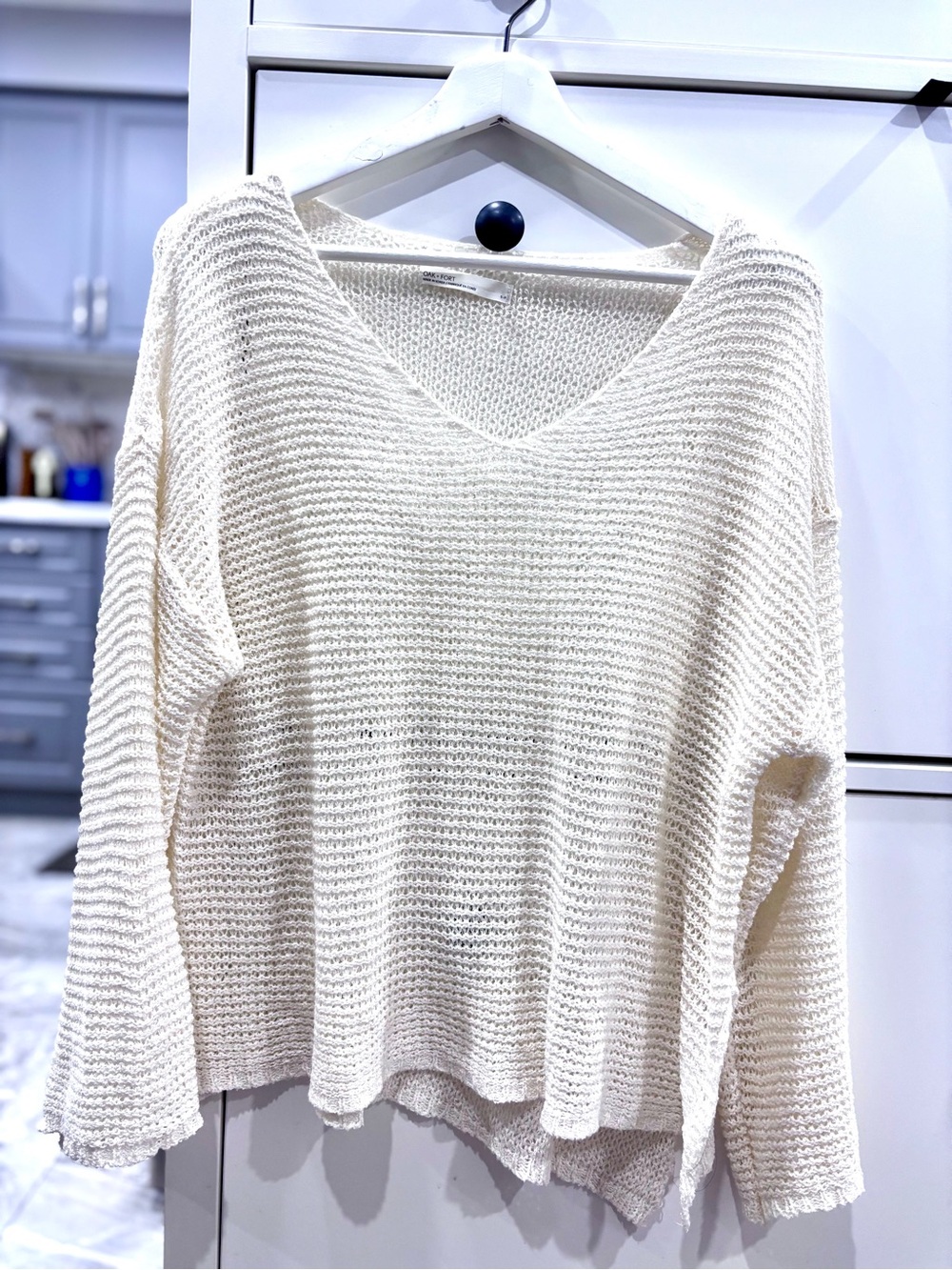 Oak and fort mesh knit sweater